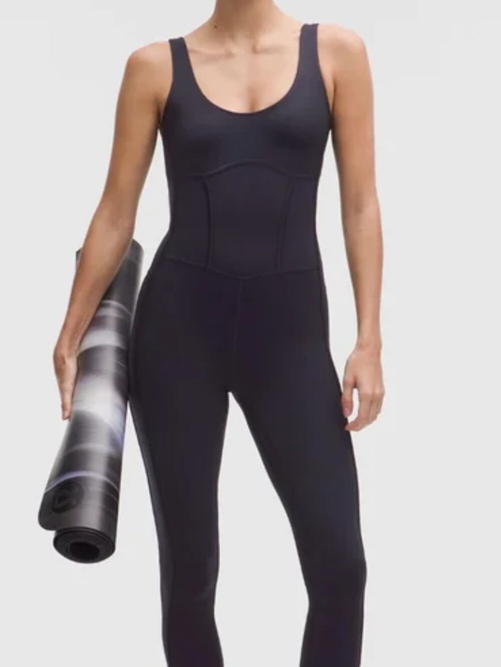 Lululemon Align Jumpsuit Satin Black One‑Piece Active Wear Size 6